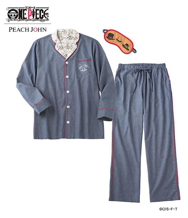 ＯＮＥ　ＰＩＥＣＥ×ＰＪ ルフィ＆ローのユニセックスシャツパジャマセット(ルフィ)